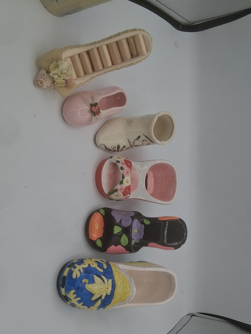 Decorative Ceramic Shoe Set - Assorted Pastel & Floral Colors - Unbranded